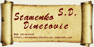 Stamenko Dinetović vizit kartica